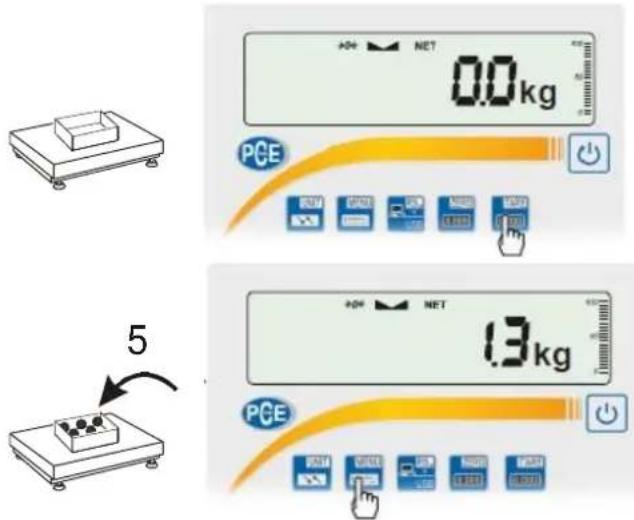 PCE Instruments SDF 300 - Función del conteo de piezas (PCS) - 1