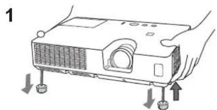 HITACHI CP-X2021WNEF - Adjusting the projector's elevator - 2