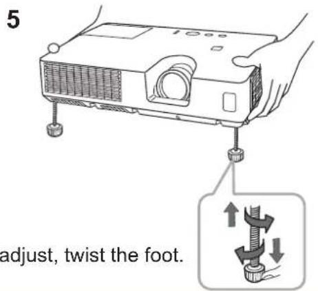 5 adjust, twist the foot.