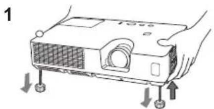 HITACHI CP-X3021WNEF - Adjusting the projector's elevator - 2