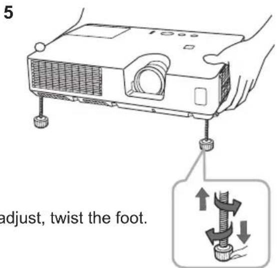 5 adjust, twist the foot.