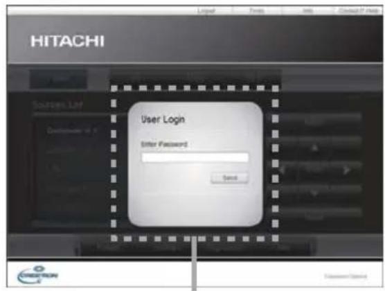 HITACHI User Login Enter Password Send