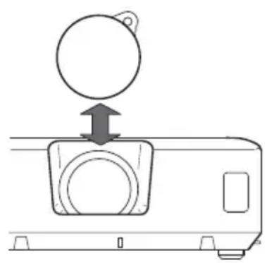 HITACHI CP-X3021WNEF - Precaution for lens cover attachment and removal - 1