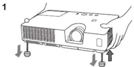 HITACHI CP-X3021WNEF - Adjusting the projector's elevator - 2