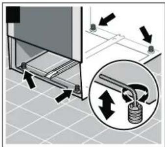 Diagram illustrating a mechanical assembly with directional arrows and a magnified inset showing a lock mechanism.