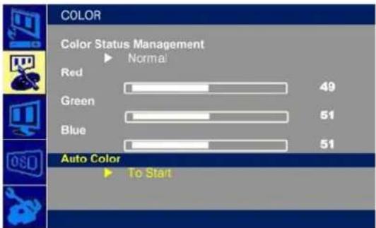 COLOR Color Status Management Normal Red Green Blue Auto Color To Start