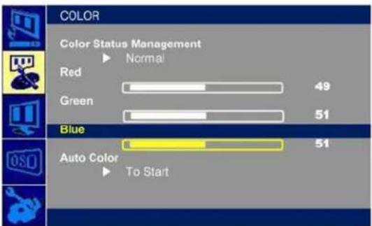 COLOR Color Status Management Normal Red 49 Green 51 Blue 51 Auto Color To Start