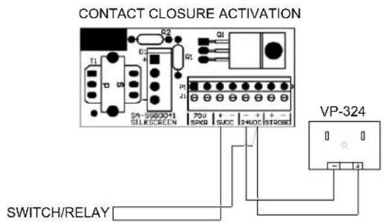 CONTACT CLOSURE ACTIVATION T1 Q1 Q2 Q3 Q4 P1 P2 SN-SS800+1 SILKSCREEN 70V SPKR 500C 2400C 61000 SWITCH/RELAY VP-324