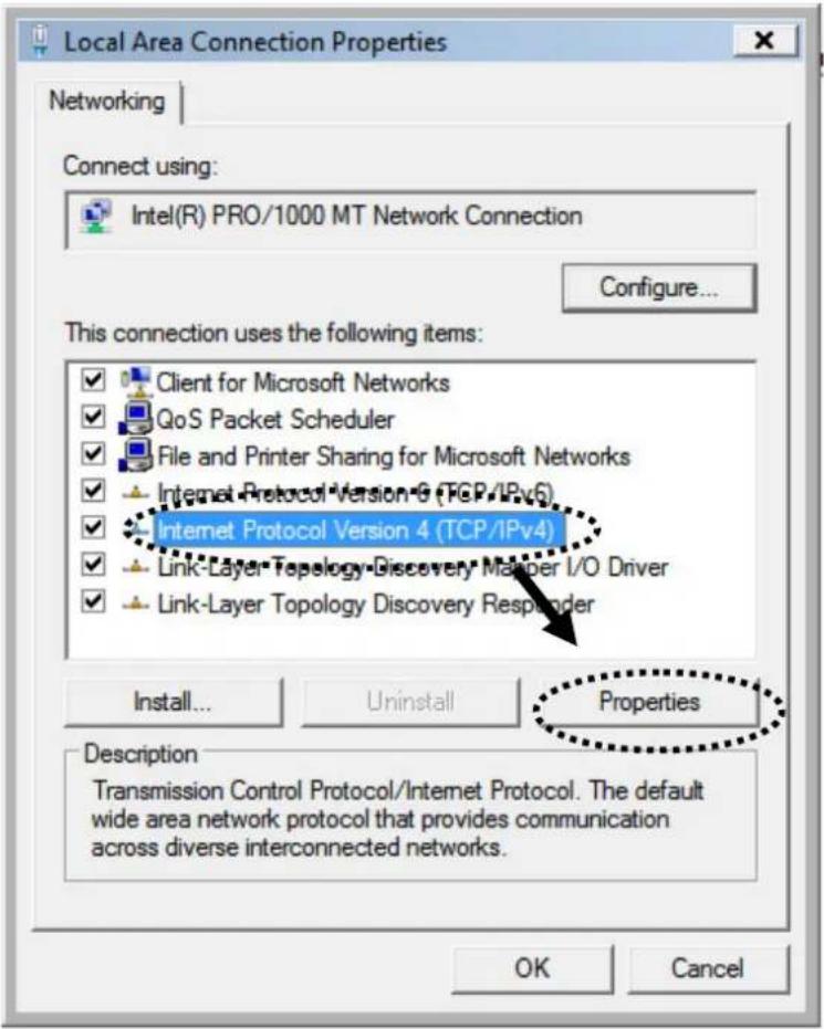 Local Area Connection Properties Networking Connect using: Intel(R) PRO/1000 MT Network Connection Configure... This connection uses the following items: ✓ Client for Microsoft Networks ✓ QoS Packet Scheduler ✓ File and Printer Sharing for Microsoft Networks ✓ Internet Protocol Version 6 (TCP/IPv6) ✓ Internet Protocol Version 4 (TCP/IPv4) ✓ Link-Layer Topology Discovery Manager I/O Driver ✓ Link-Layer Topology Discovery Responder Install... Uninstall Properties Description Transmission Control Protocol/Internet Protocol. The default wide area network protocol that provides communication across diverse interconnected networks. OK Cancel