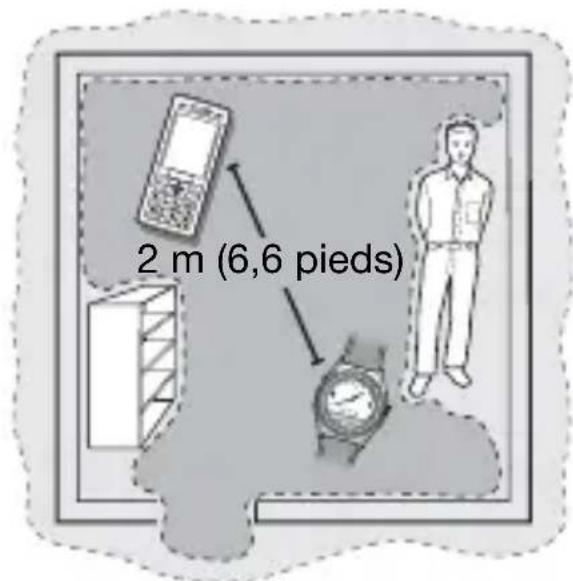 2 m (6,6 pieds)