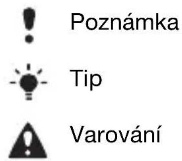Poznámka Tip Varování