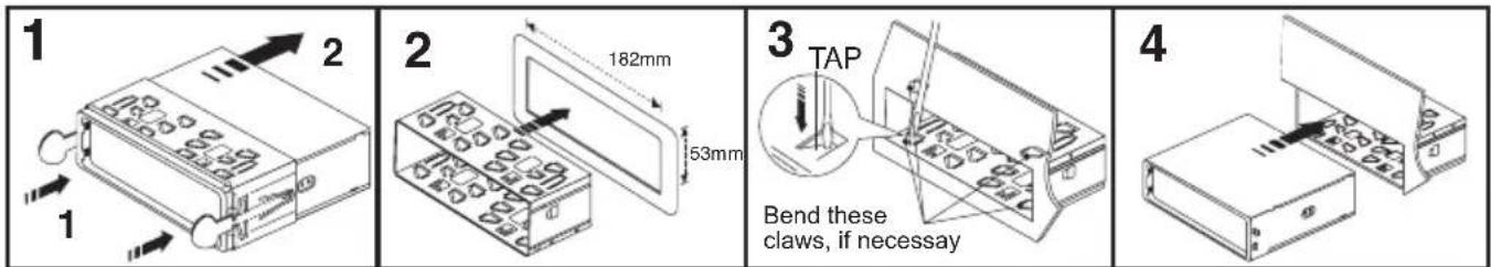 1 2 1 2 182mm 53mm 3 TAP Bend these claws, if necessary 4