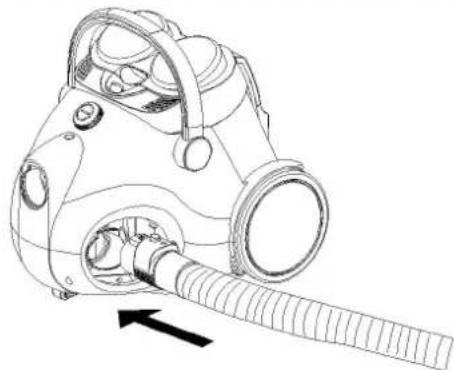 Line drawing of a gasifier device with internal components and a directional arrow (no text or symbols)