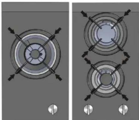 WHIRLPOOL AVD 120 - 爐頭的放置 - 2