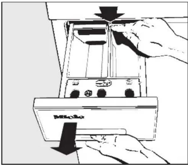 MIELE W 1918 - Limpieza del depósito de detergente - 1