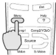 EPSON EMP-800 - Presione el botón [Menu] del mando a distancia o del panel de control del proyector. - 2
