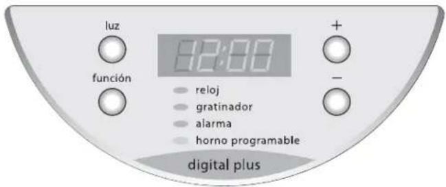 luz función 92:00 reloj gratinador alarma horno programable digital plus