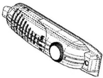 Technical line drawing of a mechanical component with internal gear and housing (no text or symbols)