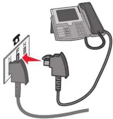LEXMARK X658d - Conexão direta a uma tomada de telefone na Alemanha - 3