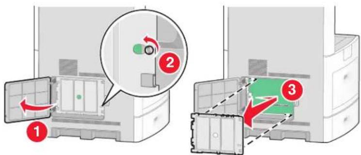 LEXMARK X658d - Instalação da placa de fax - 2