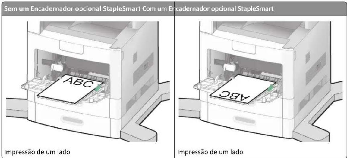 Sem um Encadernador opcional StapleSmart Com um Encadernador opcional StapleSmart ABC Impressão de um lado ABC Impressão de um lado