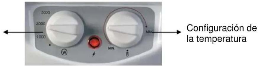 3000 2000 1000 W MIN. MAG Configuración de la temperatura