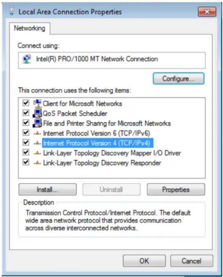 Local Area Connection Properties Networking Connect using: Intel(R) PRO/1000 MT Network Connection Configure... This connection uses the following items: ✓ Client for Microsoft Networks ✓ QoS Packet Scheduler ✓ File and Printer Sharing for Microsoft Networks ✓ Internet Protocol Version 6 (TCP/IPv6)…