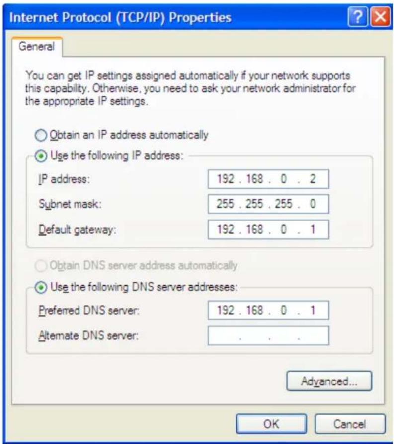 Internet Protocol (TCP/IP) Properties General You can get IP settings assigned automatically if your network supports this capability. Otherwise, you need to ask your network administrator for the appropriate IP settings. Obtain an IP address automatically Use the following IP address: IP address: 1…