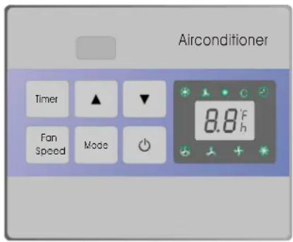 Airconditioner Timer ▲ ▼ Fan Speed Mode 8.8°F h