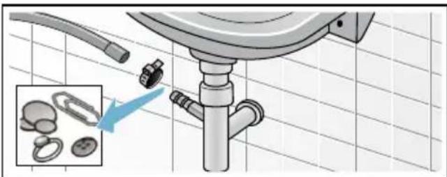 BOSCH WAT2876XES - La manguera de desagüe acoplada al sifón está obstruida - 1