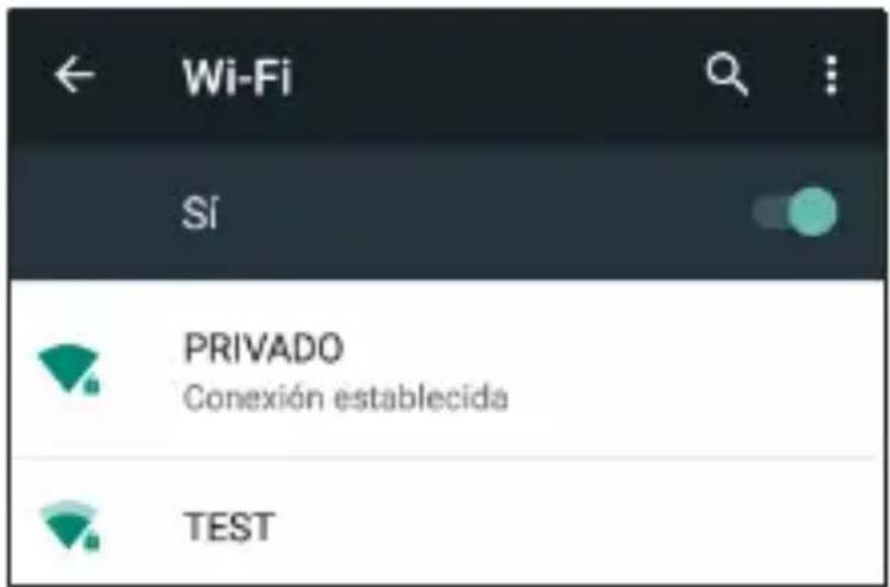 Wi-Fi Sí PRIVADO Conexión establecida TEST