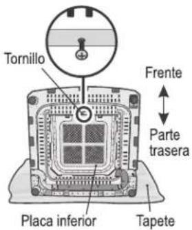 Tornillo Frente Parte trasera Placa inferior Tapete