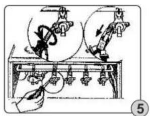 Diagram illustrating electrical circuit components with labeled parts and directional arrows indicating connections