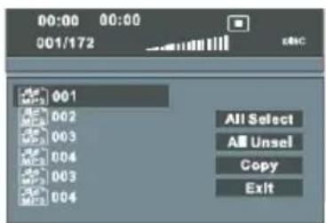 00:00 00:00 001/172 001 002 003 004 003 004 All Select All Unsel Copy Exit