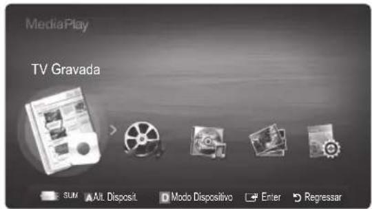 MediaPlay TV Gravada SUM Alt Disposit Modo Dispositivo Enter Regressar