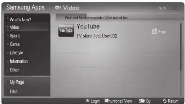 SAMSUNG UE37C6620UW - Samsung Apps - 1
