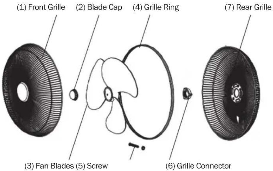 German Pool EF-360F - Blades & Grille - 1