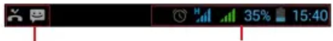 Mobile status bar with icons for phone, message, time, and battery showing 35% and 15:40