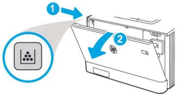 Diagram showing a device with two labeled arrows pointing to a screen, one pointing to a printer or scanner interface.