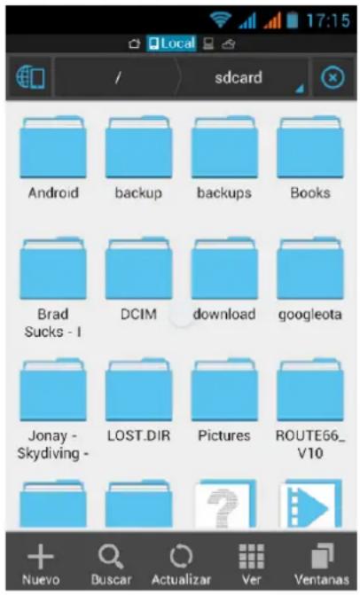 sdcard Android backup backups Books Brad Sucks - I DCIM download googleota Jonay - Skydiving - LOST.DIR Pictures ROUTE66_ V10 Nuevo Buscar Actualizar Ver Ventanas