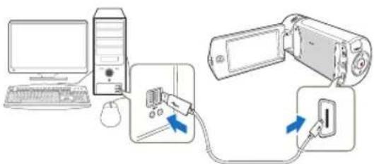 SAMSUNG HMX-QF320 - Utilización del cable USB - 1