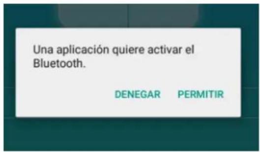 Una aplicación quiere activar el Bluetooth. DENEGAR PERMITIR