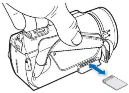 SAMSUNG HMX-H303 - Para insertar una tarjeta de memoria - 1