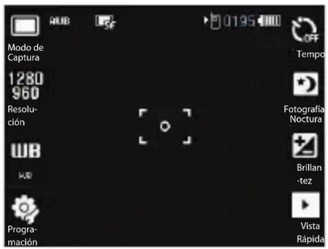 AUB SF 0195 Mode de Captura 1280 960 Resolución WB WB Programación Tempo Fotografía Noctura Brillan -tez Vista Rápida