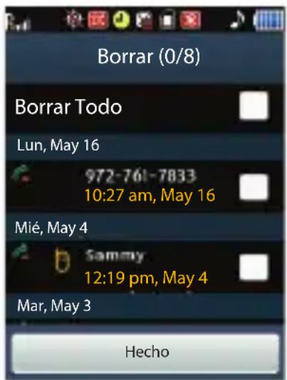 SAMSUNG Messager Touch II - Para borrar todas las llamadas - 1