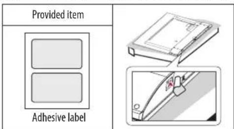 Provided item Adhesive label