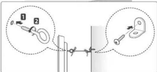 Diagram illustrating two mechanical mounting or locking mechanisms with labeled components and directional arrows