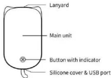 Lanyard Main unit Button with indicator Silicone cover & USB port