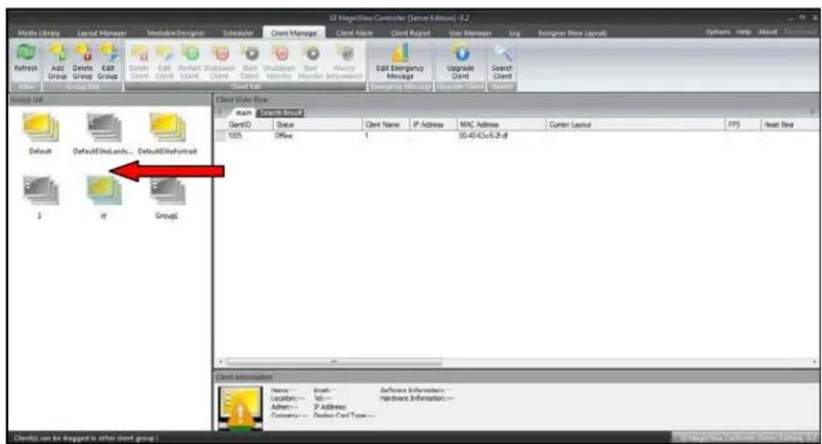 3D MegaView Controller (Client Edition) - 0.2 Options Help About Security Edit Manager Client Report User Manager Log Designer Rate (Menu) Refresh Add Delete Edit Delete Client Edit Assistant Shutdown Client Shift Status Month History Client Update Request Search Client Add Group Delete Group Delete…