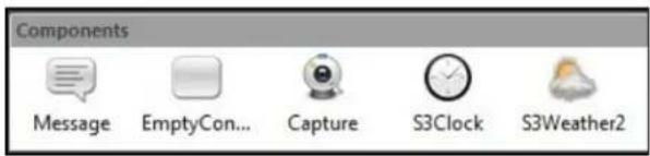 Components Message EmptyCon... Capture S3Clock S3Weather2